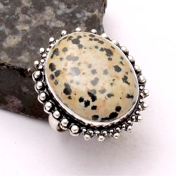 Artisan Jewelry - Dalmatian Jasper Gemstone Ring